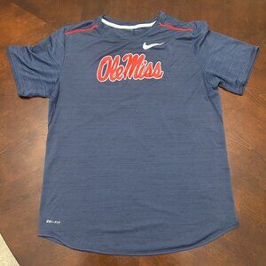 Team Issued Heather Blue Dry Fit Nike Ole Miss L T-Shirt